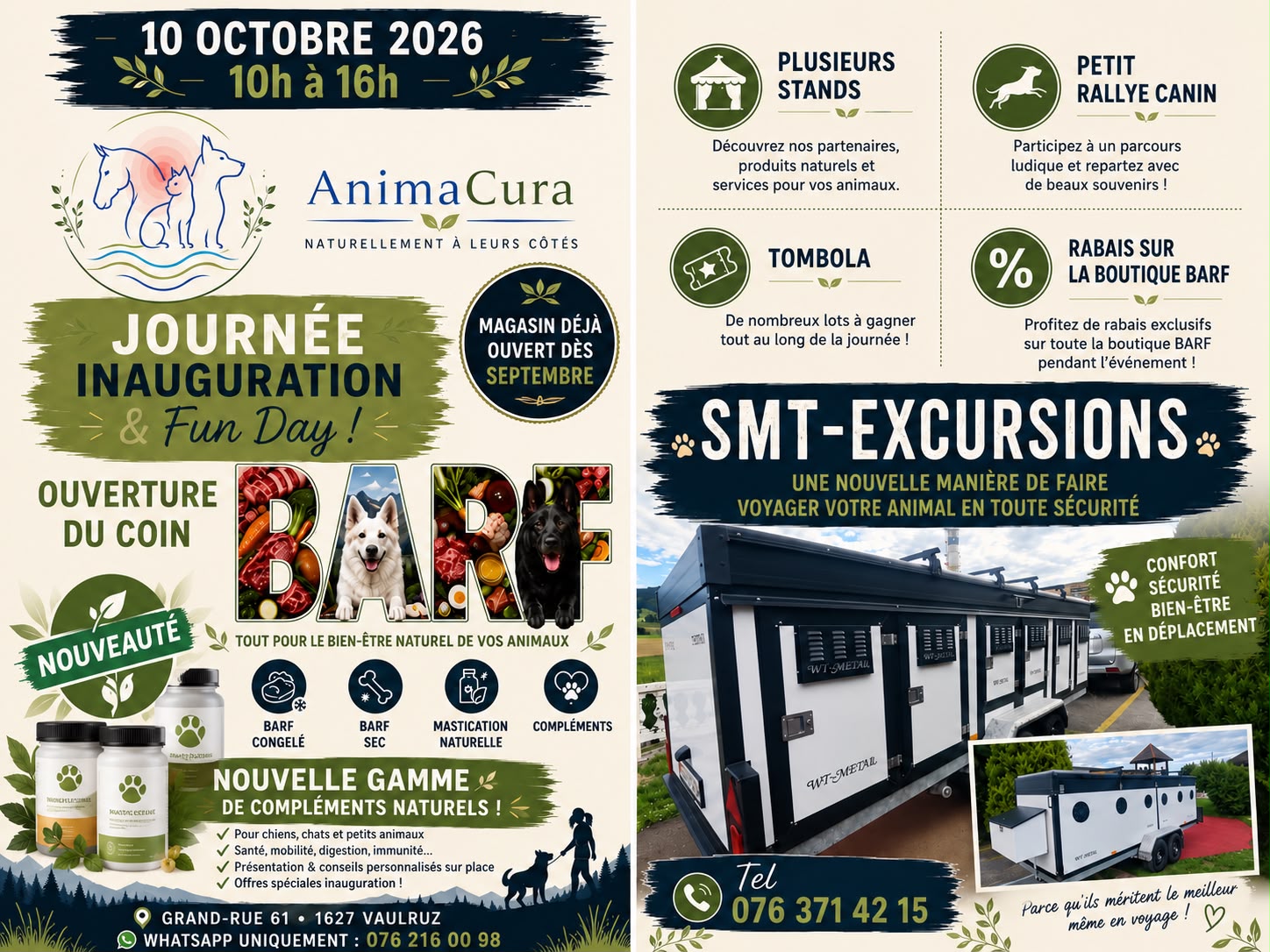 Affiche de la journée d’inauguration et du Fun Day Anima Cura