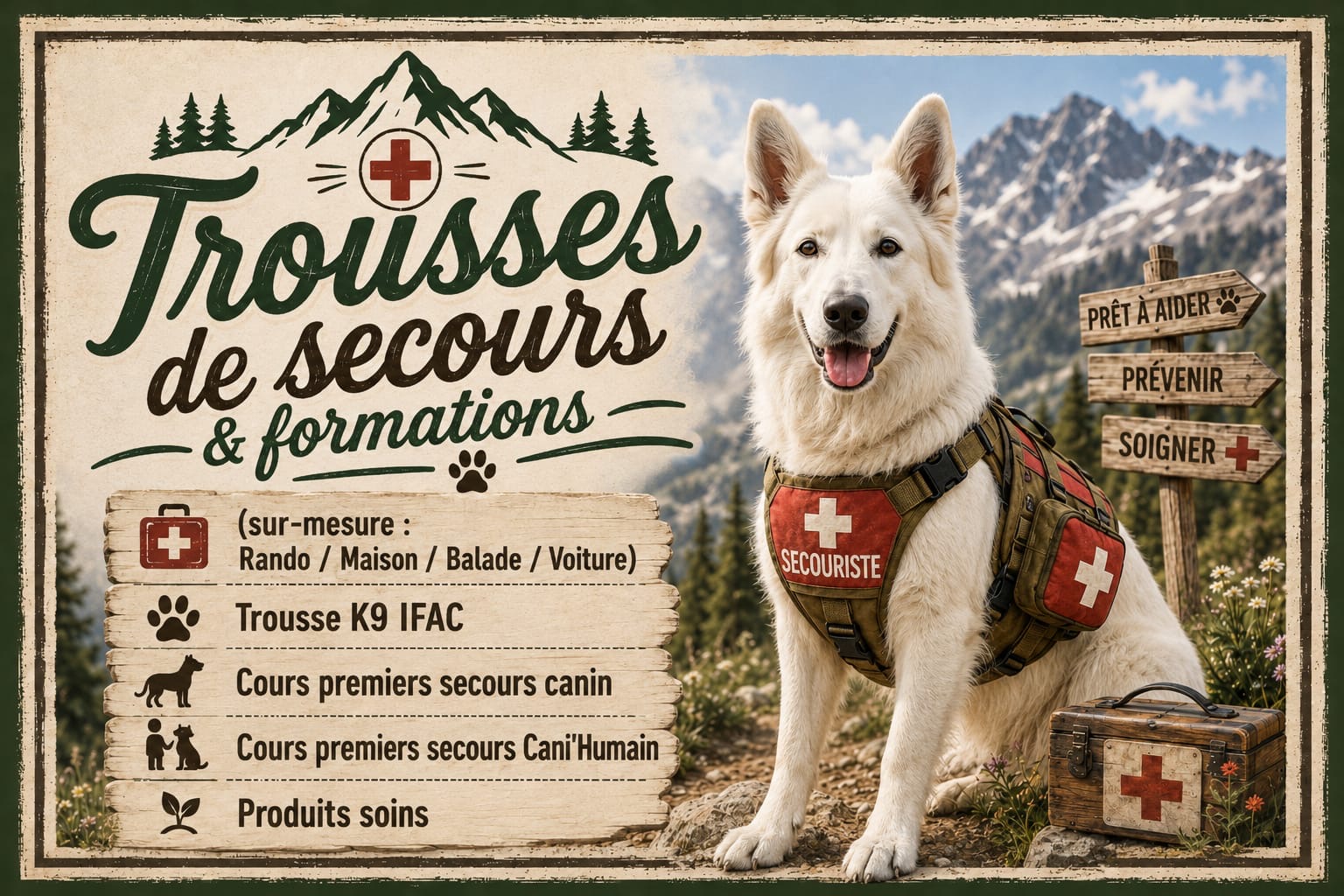 Trousses de premiers secours et produits de soins canins