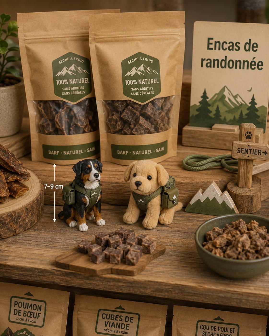 Encas naturels de randonnée pour chiens